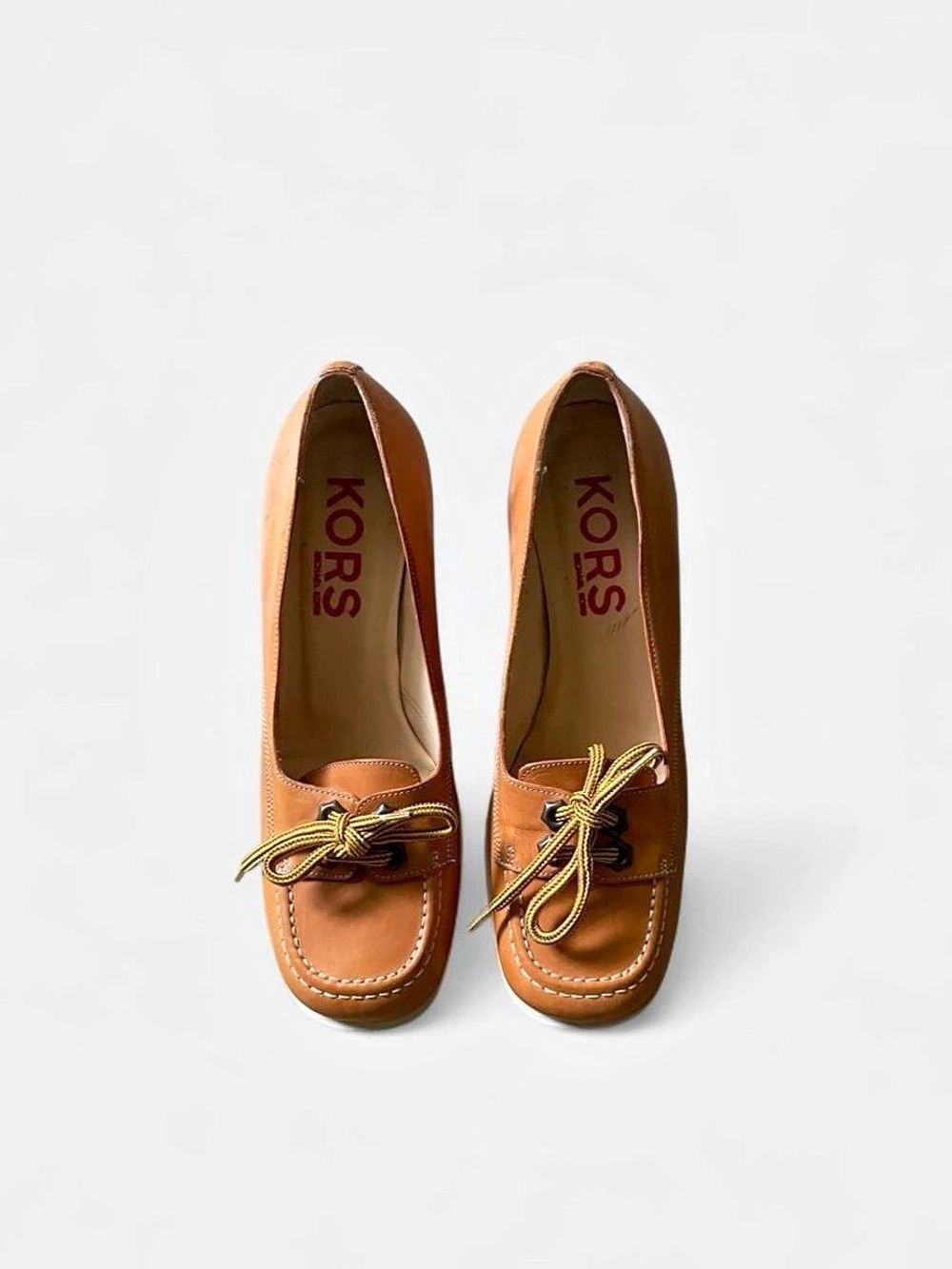 Michael Kors Brown Lace-Up Kitten Heels